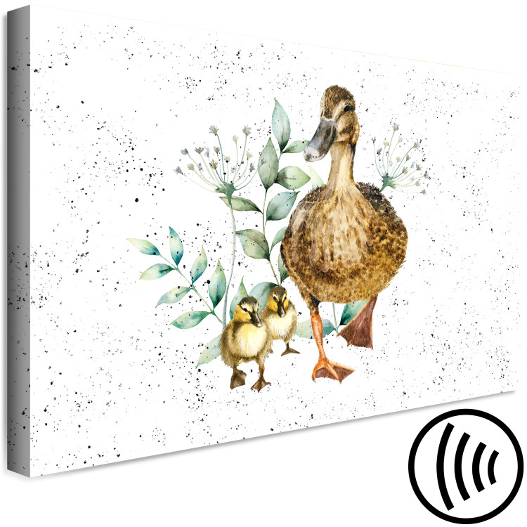 Canvas Family of Ducks - Cute Painted Animals and Plants Background in Splashes 145741 additionalImage 6