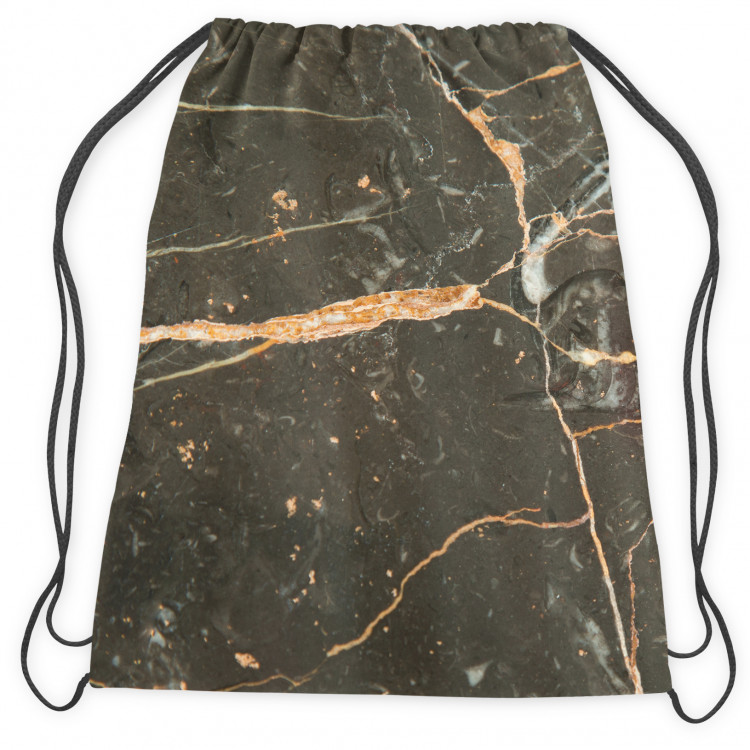 Backpack Liquid marble - a graphite pattern imitating stone with golden streaks 147341 additionalImage 2
