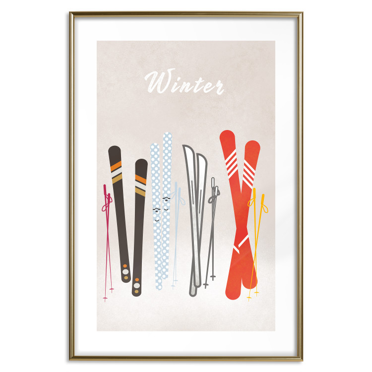 Poster Winter Madness - Illustration of Models of Skis 148041 additionalImage 18