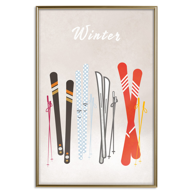 Poster Winter Madness - Illustration of Models of Skis 148041 additionalImage 17