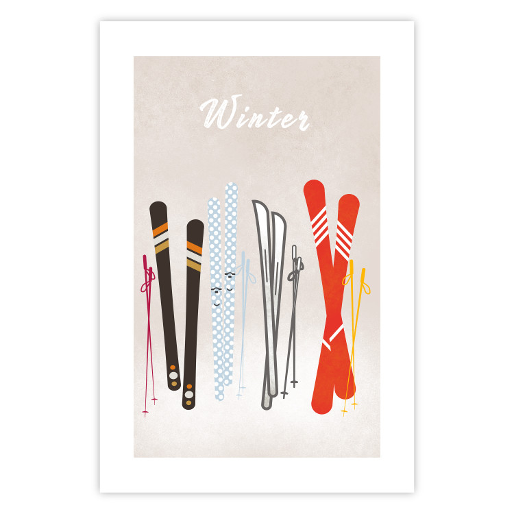 Poster Winter Madness - Illustration of Models of Skis 148041 additionalImage 7
