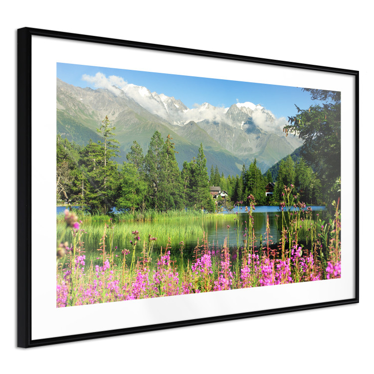 Poster Spring in the Alps - spring landscape of green trees against a lake 126251 additionalImage 6