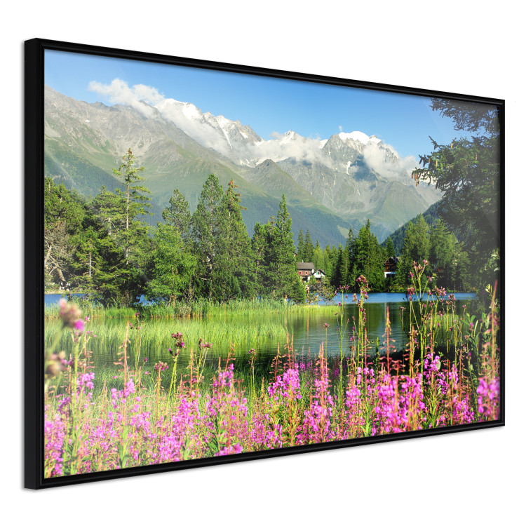 Poster Spring in the Alps - spring landscape of green trees against a lake 126251 additionalImage 11