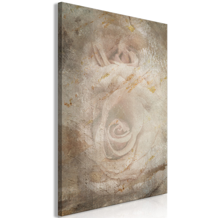 Canvas Frozen Rose - Retro composition with flowers on a beige background 135551 additionalImage 2
