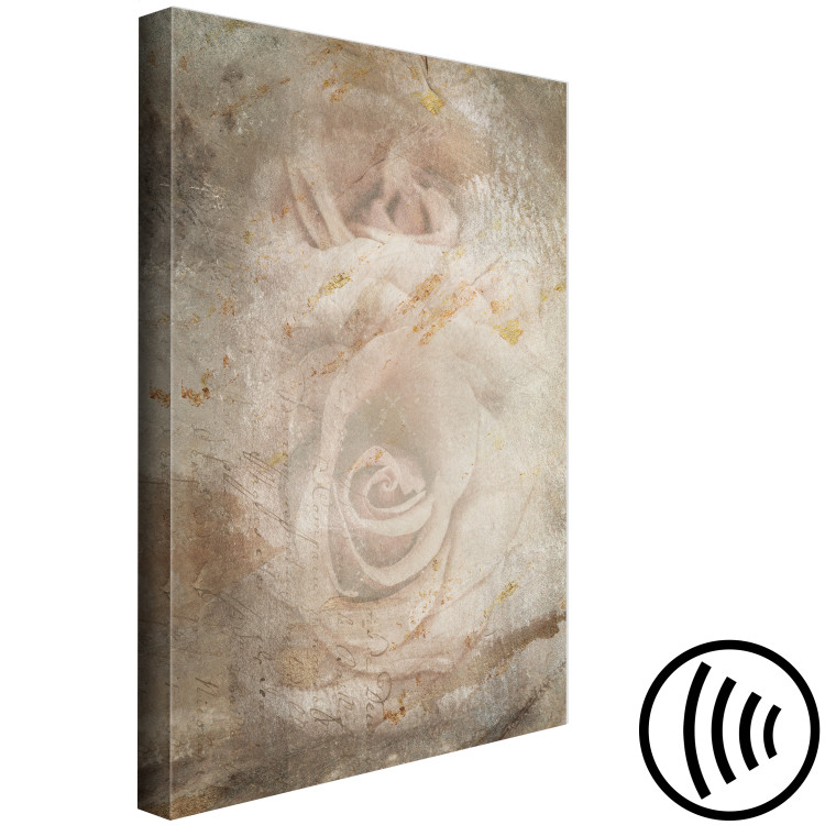 Canvas Frozen Rose - Retro composition with flowers on a beige background 135551 additionalImage 6