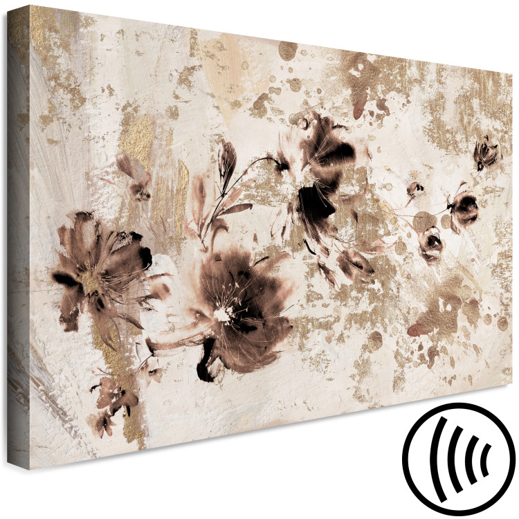 Canvas Floral fantasy - composition on a textural background in beige 137251 additionalImage 6
