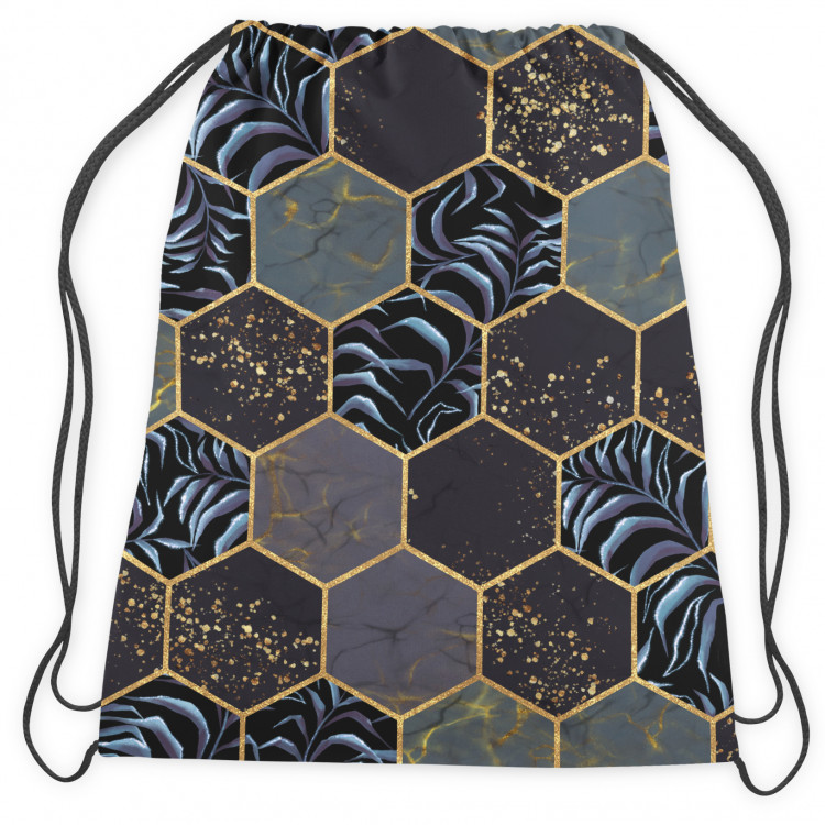 Backpack Floral geometry - hexagons and branches in dark colours 147351 additionalImage 2