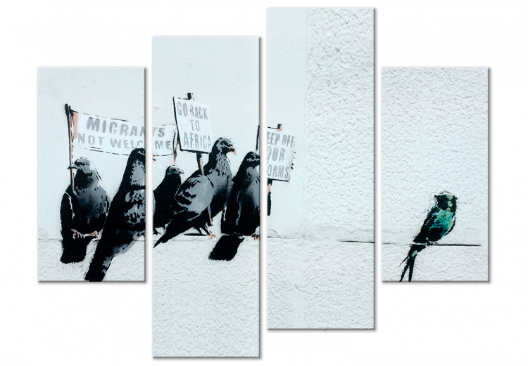 Canvas Bird protest - graphics inspired by Banksy street art 135961