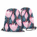 Backpack Fabulous buds - composition with pink flowers on a dark background 147361 additionalThumb 3