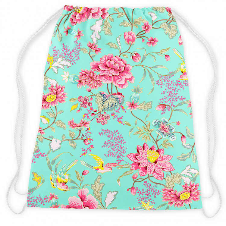 Backpack Pink floral arabesque - a colourful composition of flowers 147371 additionalImage 3