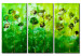 Canvas Green Flowers (3-piece) - Composition with a vibrant meadow effect 48571