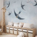 Wall Mural Birds in flight - animals on a background of calm sky in shades of blue 143791 additionalThumb 6