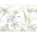 Wall Mural Tropical Safari - Wild Animals in Pastel Colors 146591 additionalThumb 3