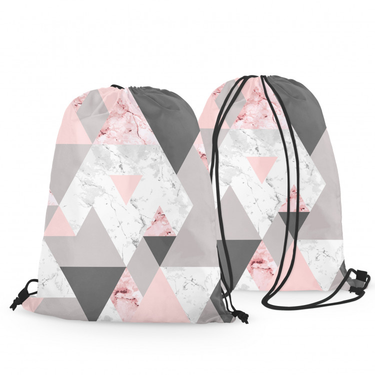 Backpack Powdery triangles - geometric, minimalist motif in shades of pink 147391 additionalImage 3