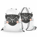 Backpack The face of a cat - animal and triangles on black and white background 147691 additionalThumb 3