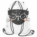 Backpack The face of a cat - animal and triangles on black and white background 147691