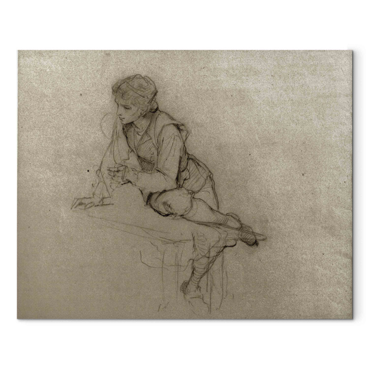 Canvas Studie eines sitzenden Jungen in historischem Kostüm 154491