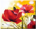 Canvas Beautiful Poppies (1-piece) - Meadow of red flowers on a sunny background 48591