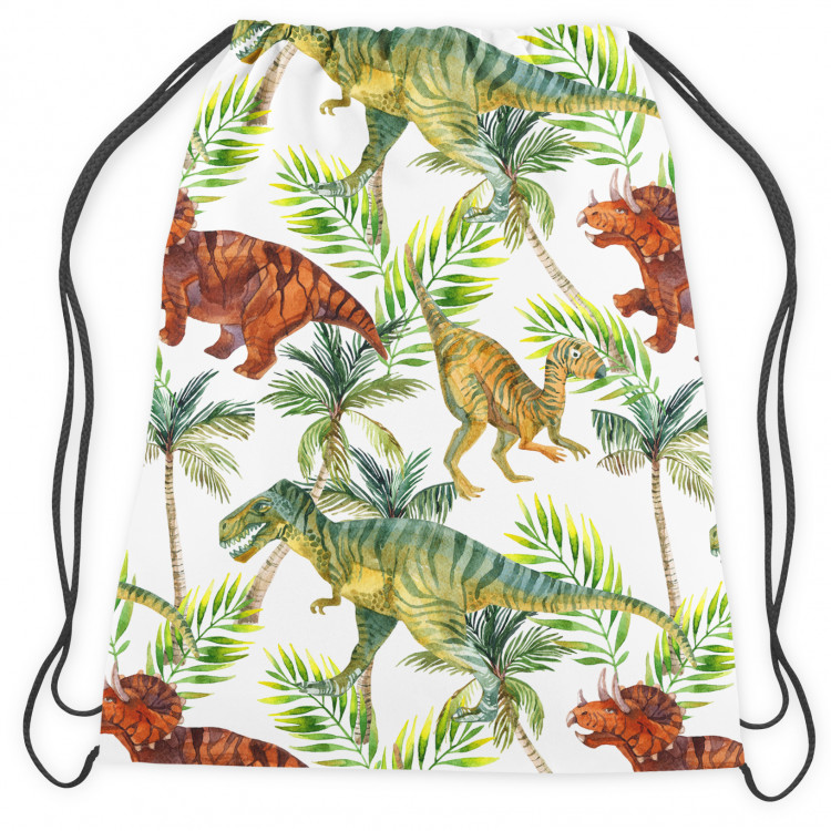 Backpack Tropical dinosaurs - animals, plants and palms on bright background 147702 additionalImage 2