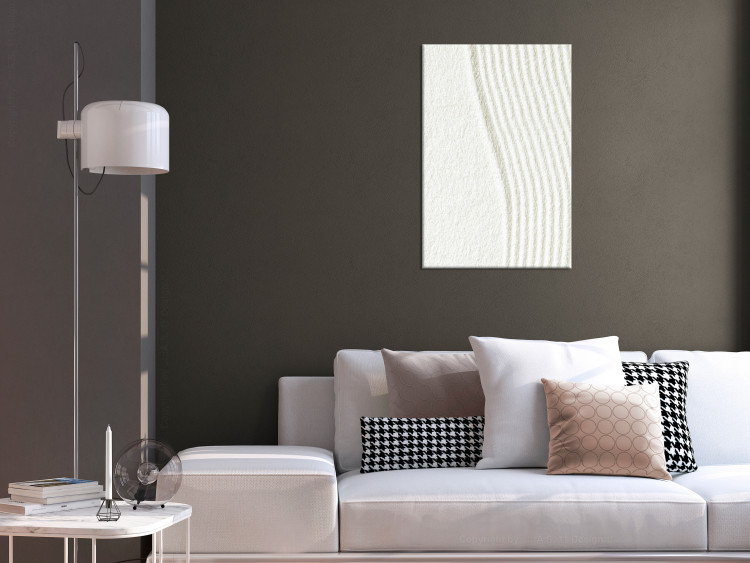 Canvas Symmetrical waves - Zen style graphic in grey colours 131612 additionalImage 3