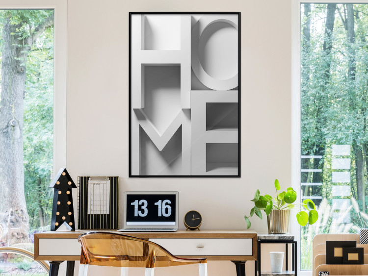 Poster Home in Grays - English texts with 3D effect on a light background 135512 additionalImage 11