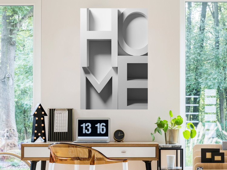 Poster Home in Grays - English texts with 3D effect on a light background 135512 additionalImage 20