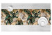 Table Runner Contrasting leaves - plant motif in shades of green and gold 147312 additionalThumb 3