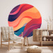 Round wallpaper Colorful Waves - Abstraction in Shades of Orange and Purple 151612