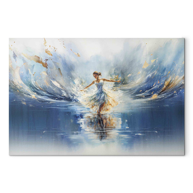 Acrylic Print The Beauty of Dance - Ballerina Dancing on the Surface of a Blue Lake [Glass] 151912 additionalImage 2