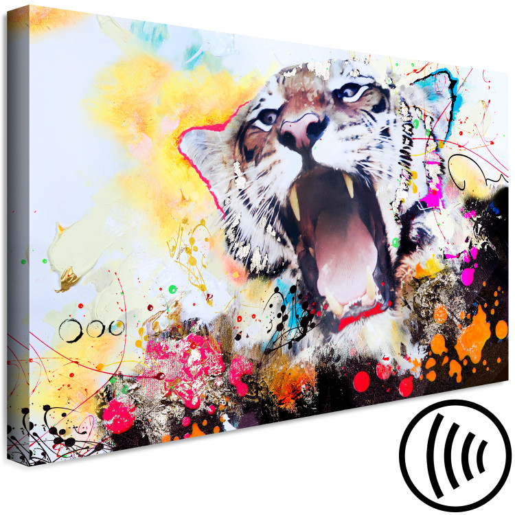 Canvas Pop Art Roar of Nature (1-part) - Animal in Explosion of Colors 114522 additionalImage 6