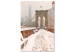 Canvas Brooklyn Bridge in snow and fog - New York City architecture photo 123822