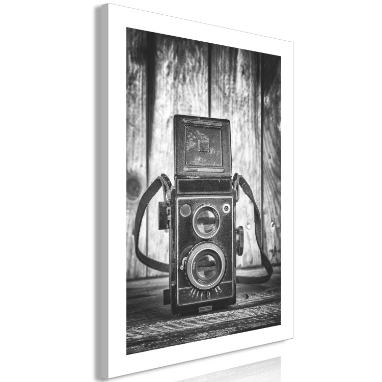 Canvas Old camera - black and white retro style composition with boards 137222 additionalImage 2