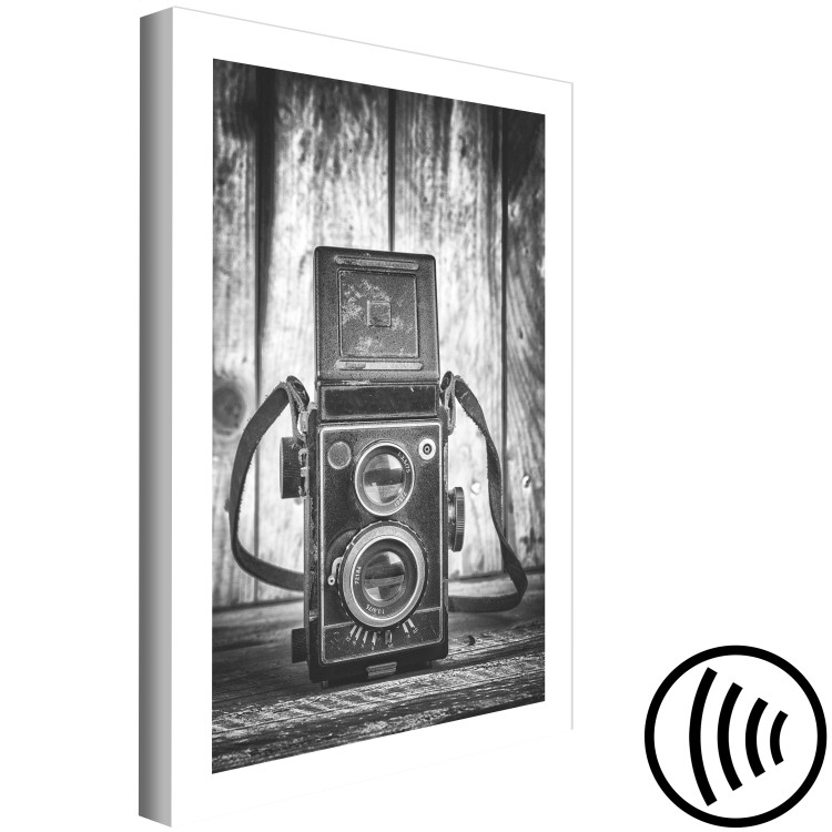 Canvas Old camera - black and white retro style composition with boards 137222 additionalImage 6