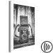 Canvas Old camera - black and white retro style composition with boards 137222 additionalThumb 6