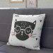 Decorative Microfiber Pillow The face of a cat - animal and triangles on black and white background cushions 147022 additionalThumb 3