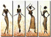 Canvas African girls' dance in gold 49322
