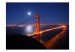 Wall Mural Urban architecture of San Francisco - Golden Gate Bridge with moon at night 97222 additionalThumb 1