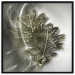 Poster Oak Leaf - botanical abstraction in waves and leaves on a silver background 120832 additionalThumb 18