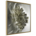 Poster Oak Leaf - botanical abstraction in waves and leaves on a silver background 120832 additionalThumb 12
