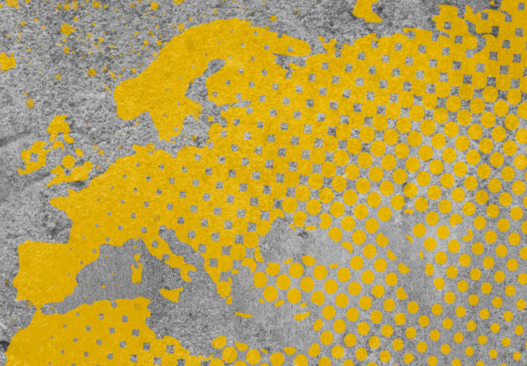 Wall Mural Industrial world - yellow map of the continents on a background with concrete texture 132232 additionalImage 4