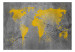 Wall Mural Industrial world - yellow map of the continents on a background with concrete texture 132232 additionalThumb 1