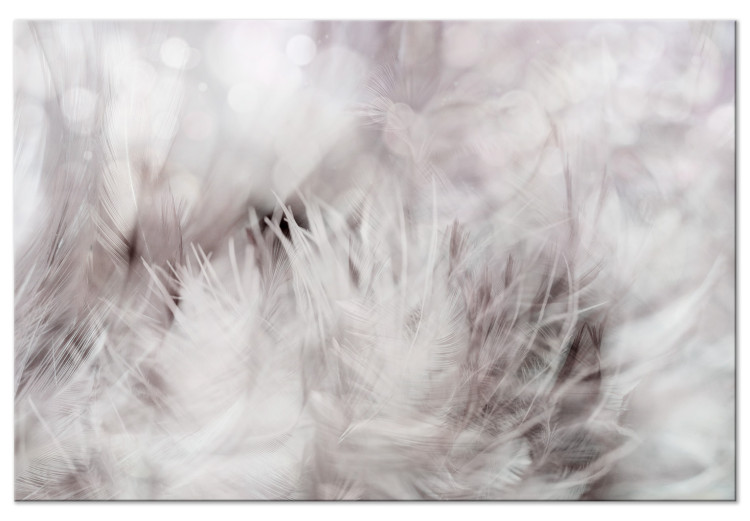 Canvas Feathers swaying in the wind - a landscape in beige colours 134232