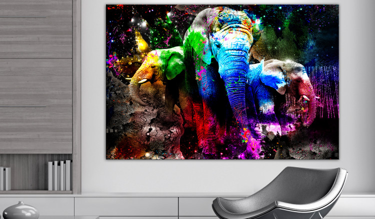 Large Canvas Colorful Elephants [Large Format] 136432 additionalImage 4
