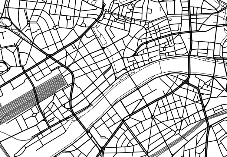 Canvas Frankfurt streets - black and white linear map of the German city 116342 additionalImage 5