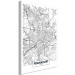 Canvas Frankfurt streets - black and white linear map of the German city 116342 additionalThumb 2