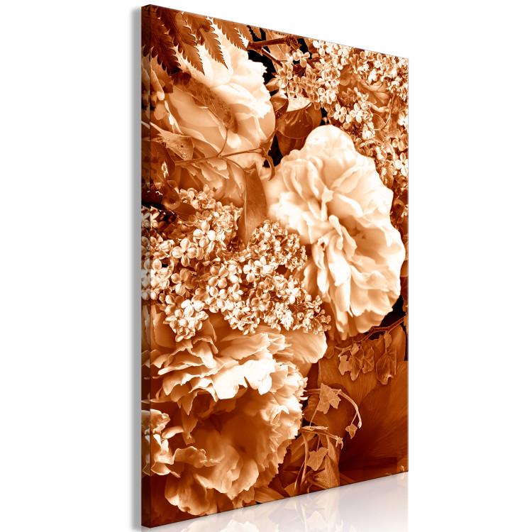 Canvas Autumn flowers in sepia - monochrome photo with a bouquet of flowers 123842 additionalImage 2