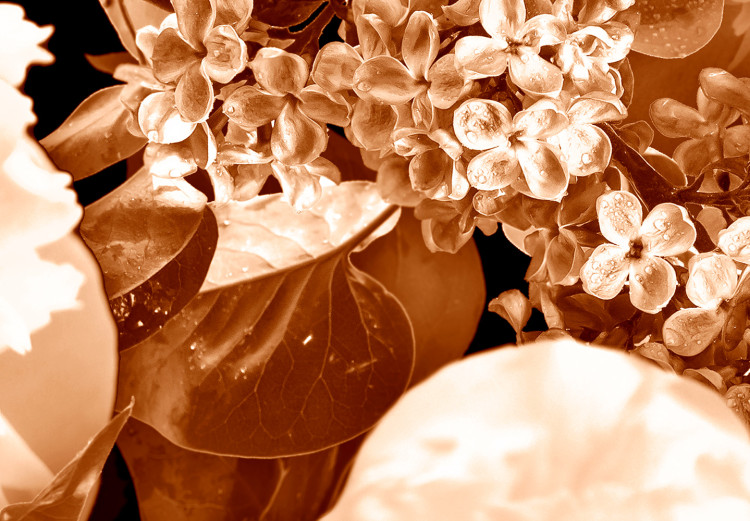 Canvas Autumn flowers in sepia - monochrome photo with a bouquet of flowers 123842 additionalImage 4