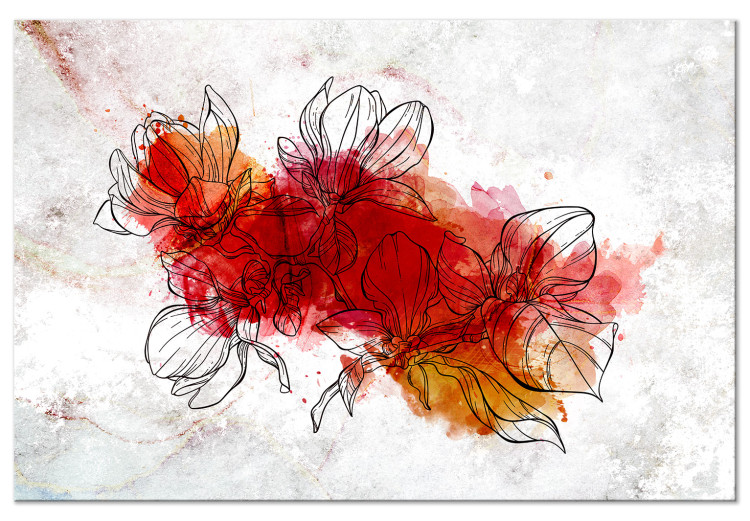 Canvas Blooming flowers - a fancy composition with floral motif 132242