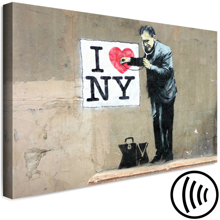Canvas Doctor and heart on a wall - street art style graphic with inscription 132442 additionalImage 6