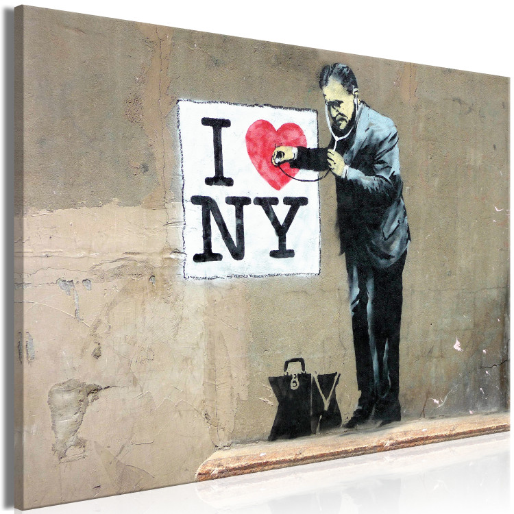 Canvas Doctor and heart on a wall - street art style graphic with inscription 132442 additionalImage 2